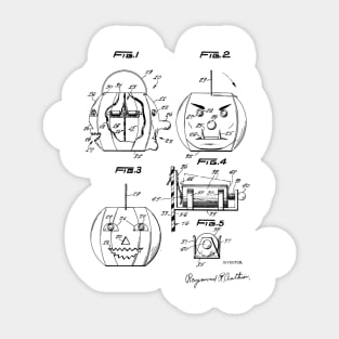 Halloween Pumpkin Lantern Vintage Patent Drawing Sticker